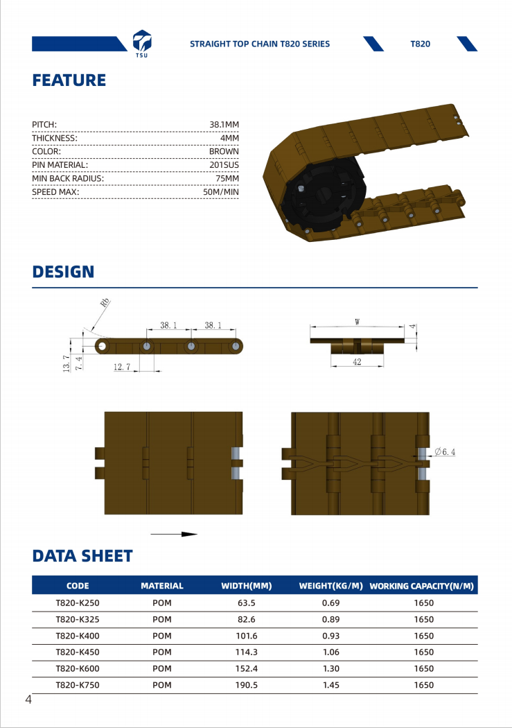 Flat Top Chain T820-K325 1